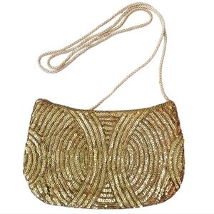 Valerie Stevens Beaded Evening Gold Purse